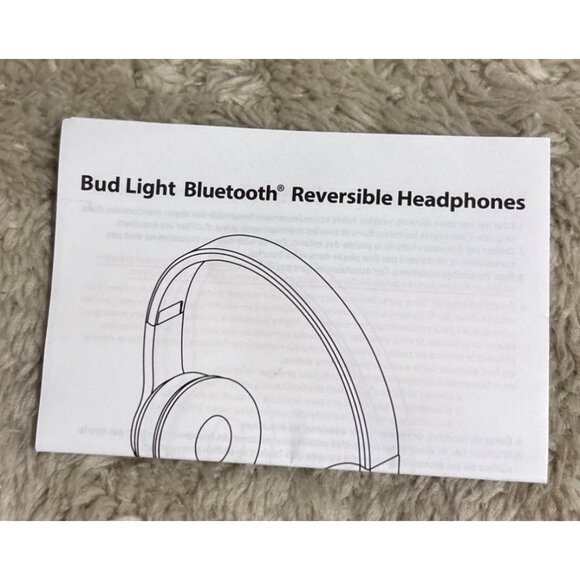 Bud Light Bluetooth Wireless Headphones With USB Charging Cable Blue - Picture 3 of 7
